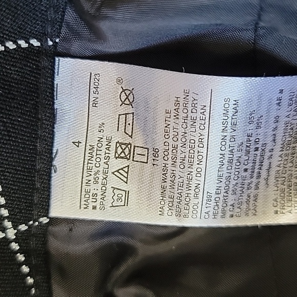 Old Navy | Black & White Grid Ankle Pixie Pants with White Side Stripe Size 4 - Picture 5 of 5